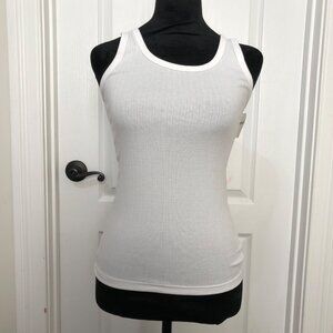 New Aerie Women's White Ribbed Tank Top - XS‎ - 100% Cotton - NWT